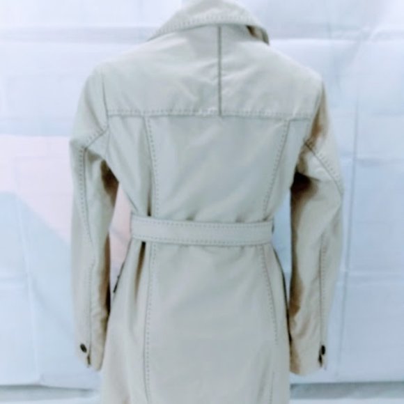 Eddie Bauer cream color coat with belt. - Picture 2 of 6